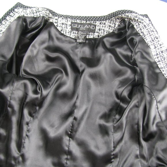 Silkland Tweed & Polka Dot Waist Jacket 2 Petite - Picture 2 of 8